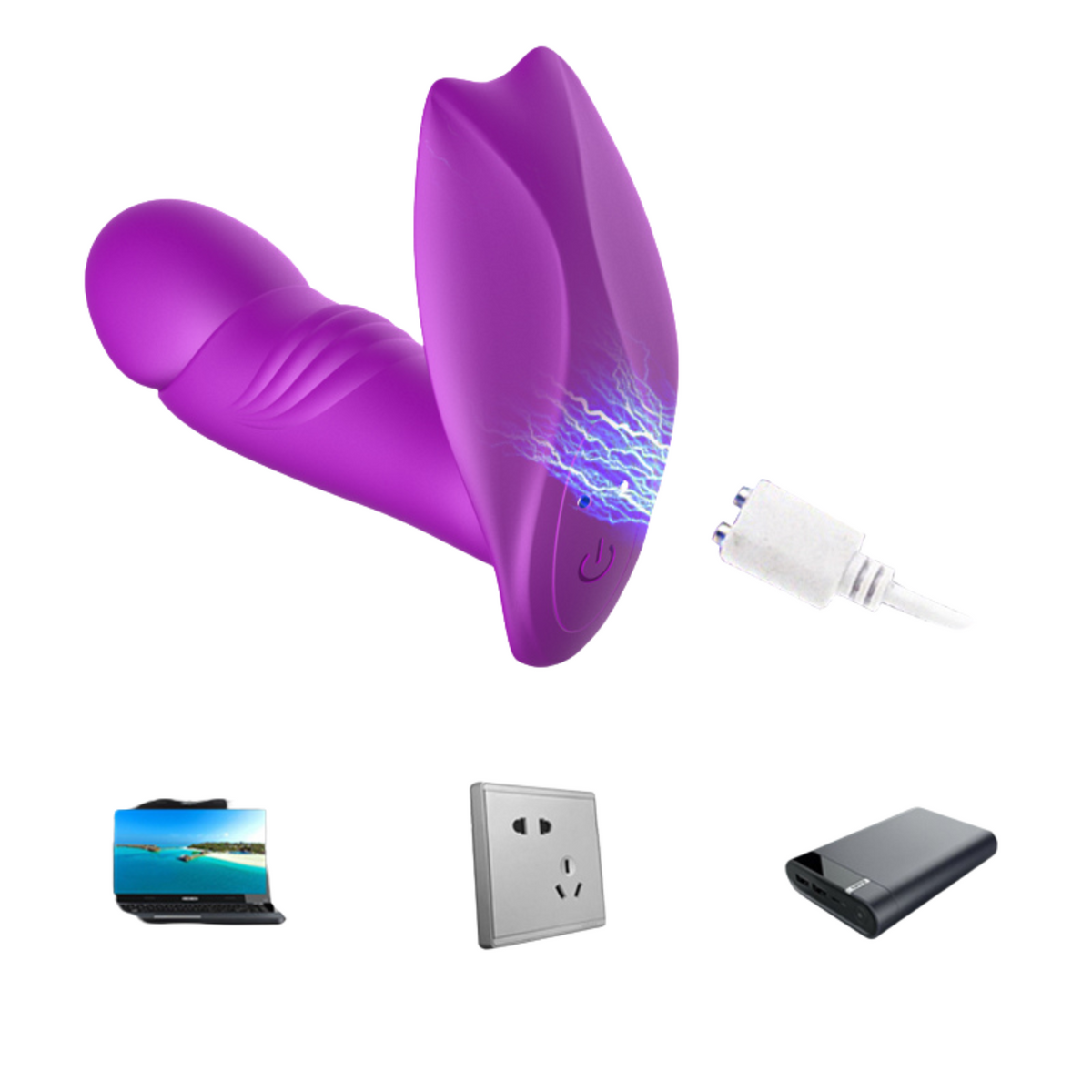 Vibrator anal din silicon Fox USB seria B cu încălzire