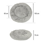 Pernă de pluș pentru pat de câine 100 cm gri deschis