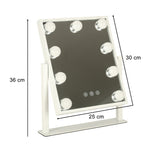 Oglindă de machiaj cu 9 LED-uri și becuri USB 25 x 30 cm