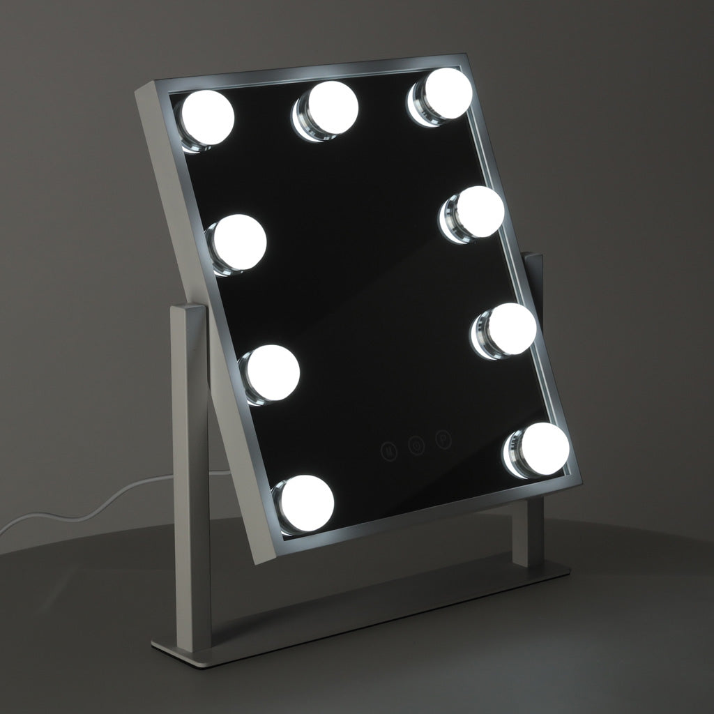 Oglindă de machiaj cu 9 LED-uri și becuri USB 25 x 30 cm