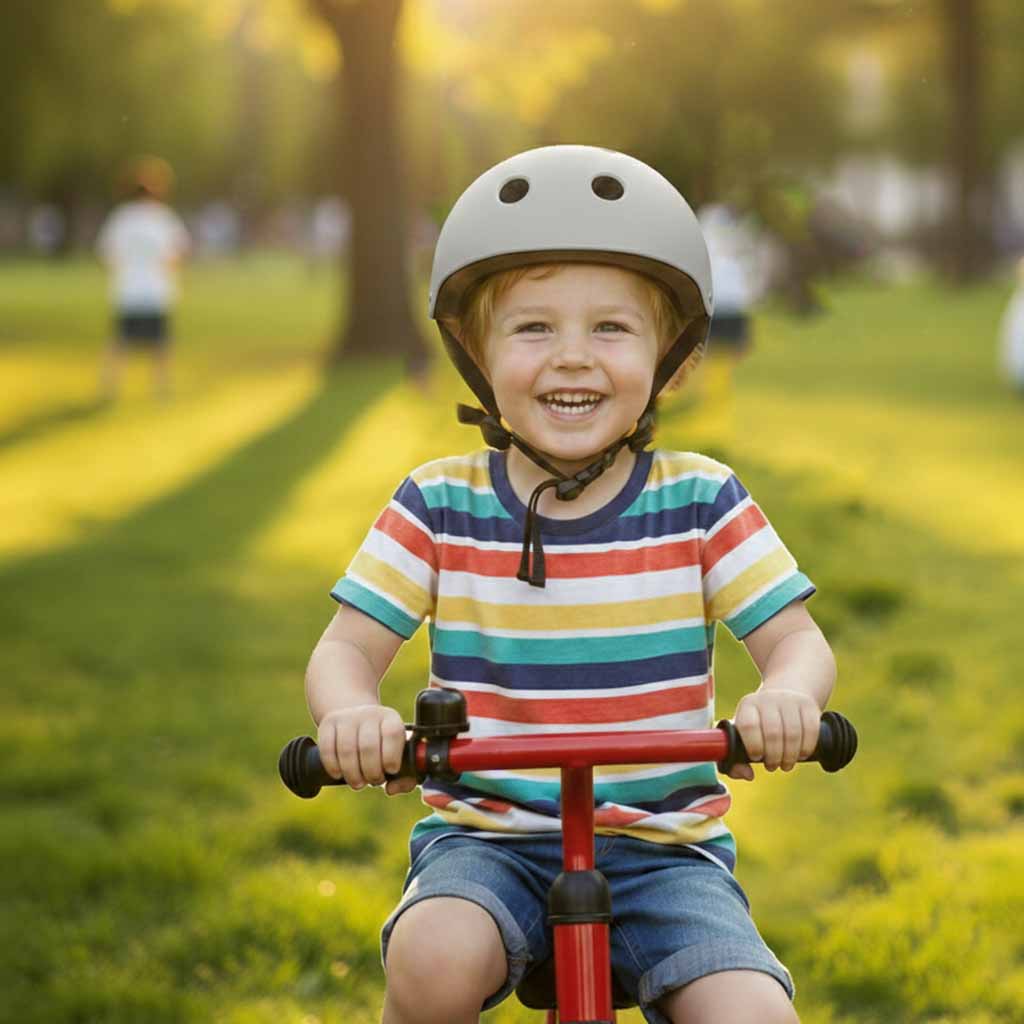Cască de bicicletă pentru copii Trike Fix, reglabilă, LED, M, 55-58 cm, gri închis