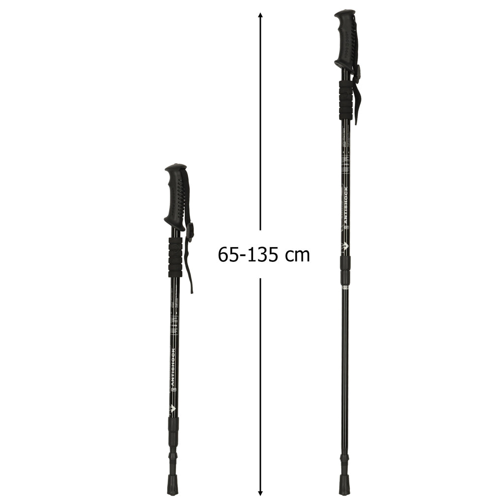 Bețe de trekking pliabile, bețe de mers cu huse, 2 bucăți, negre