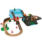 Șantier de construcții locomotivă de tren din lemn 55 de piese