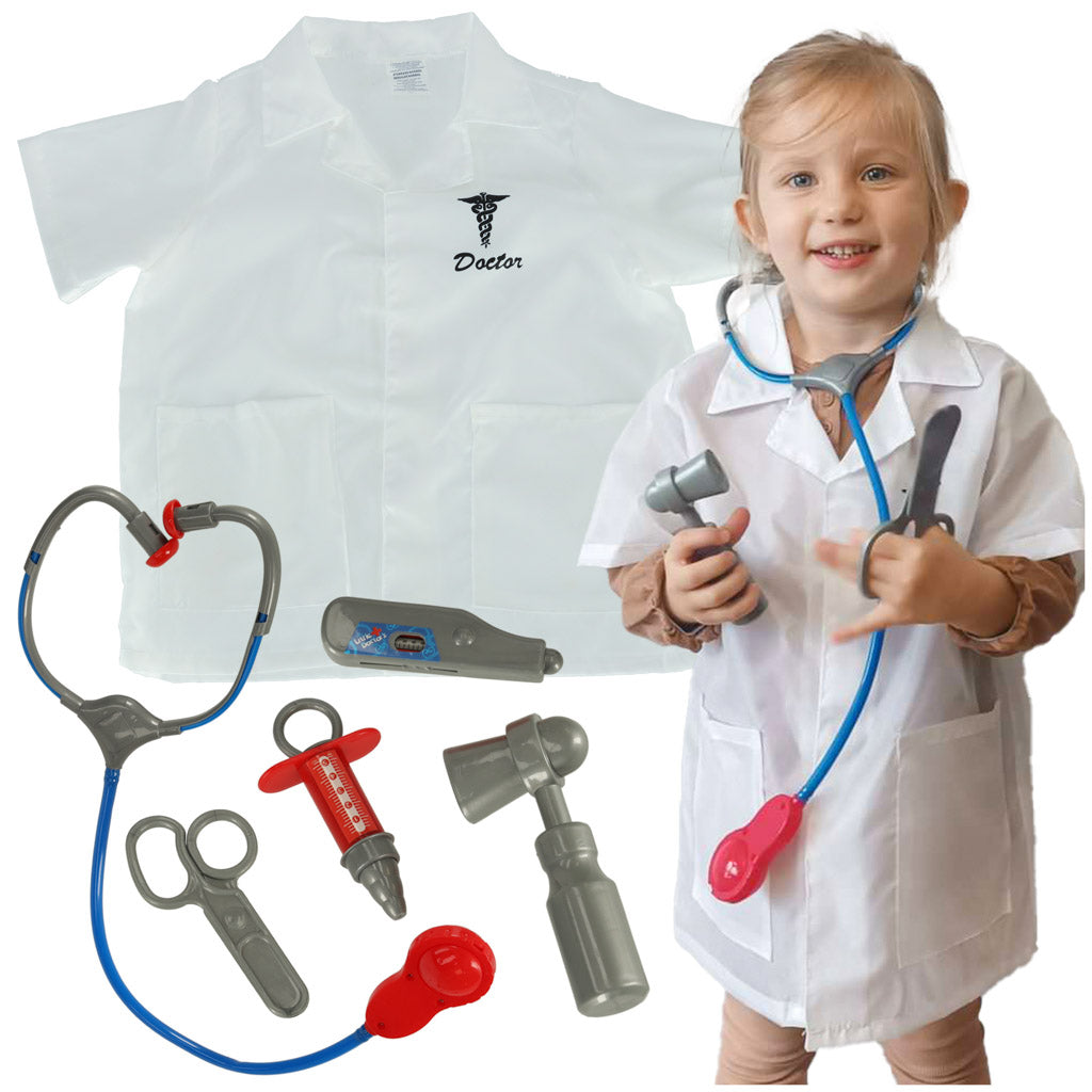 Costum de carnaval, costum de doctor, deghizare, ținută de doctor, set de haine de doctor, 3-8 ani