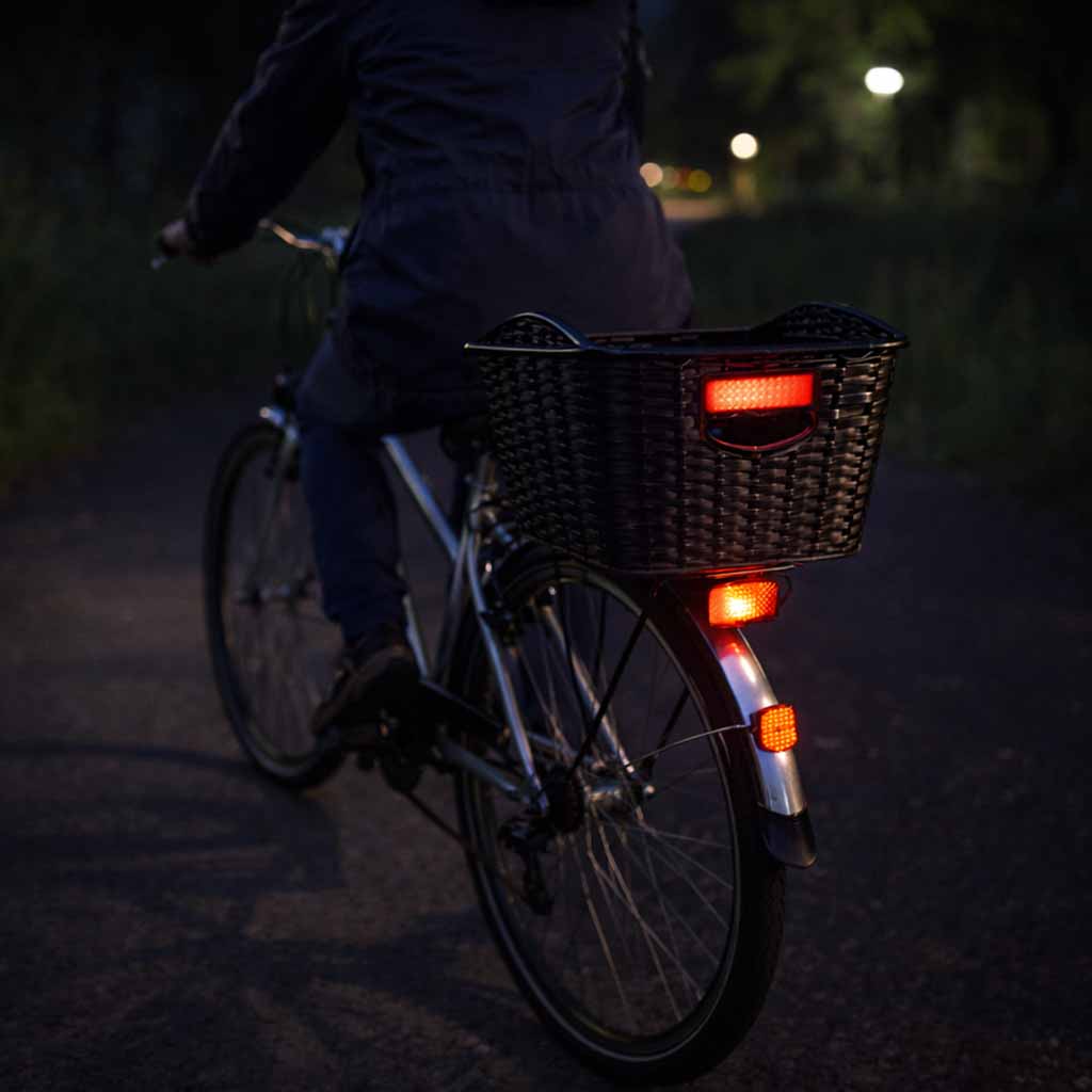 Coș de bicicletă, coș de bicicletă cu portbagaj spate din ratan și reflector