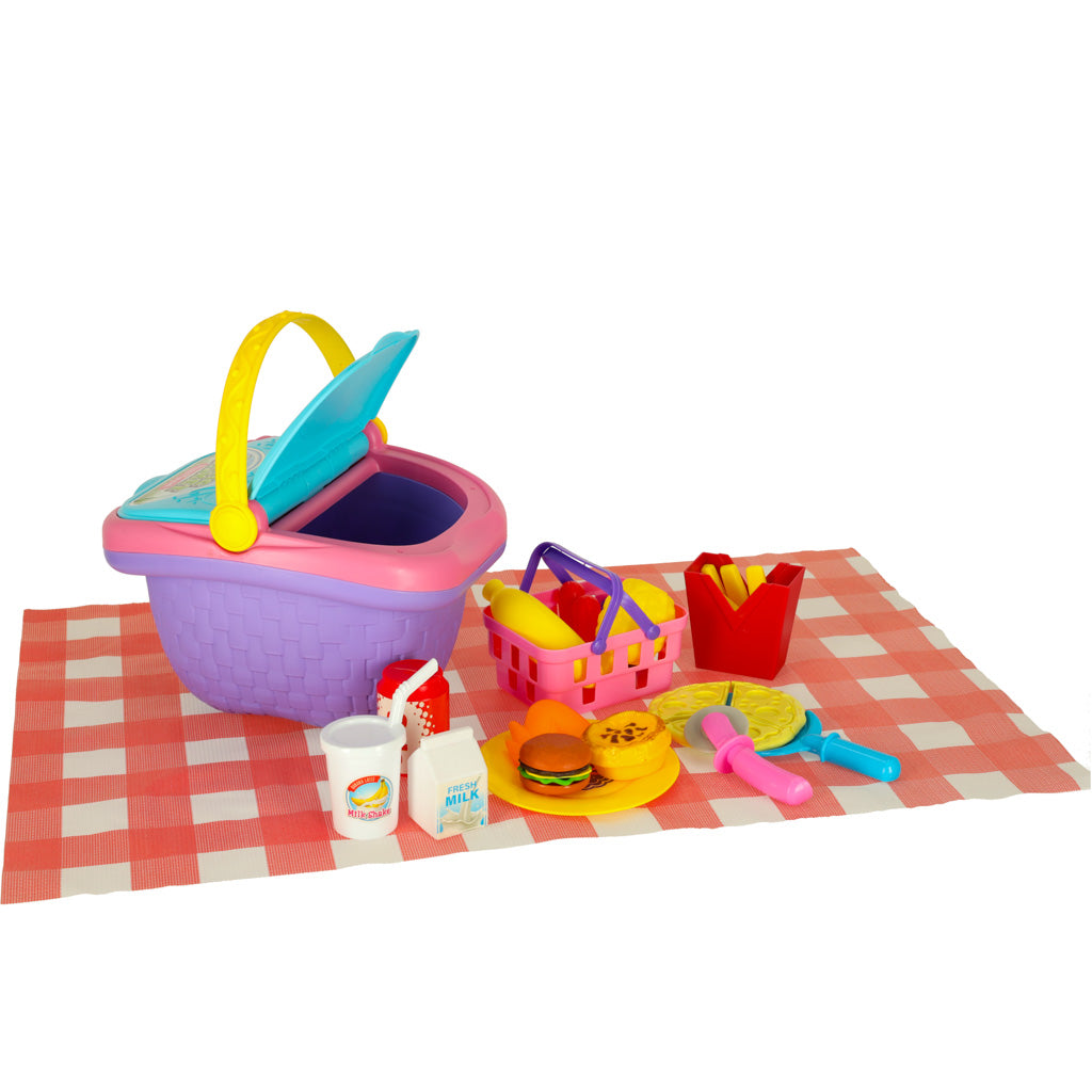 Coș de picnic fast food pizza burger alimente picnic gustări