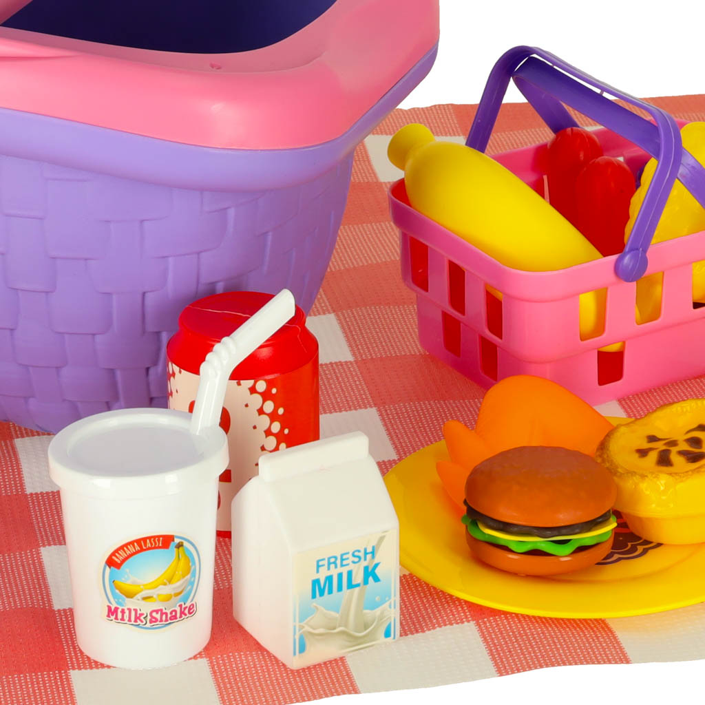 Coș de picnic fast food pizza burger alimente picnic gustări