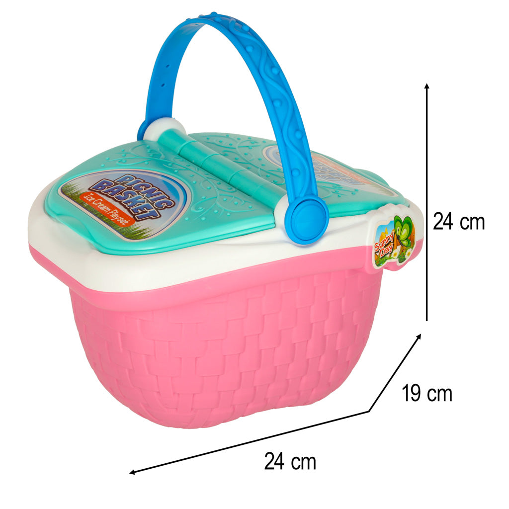 Coș de picnic, coș cu înghețată, deserturi, mâncare, gustări pentru picnic