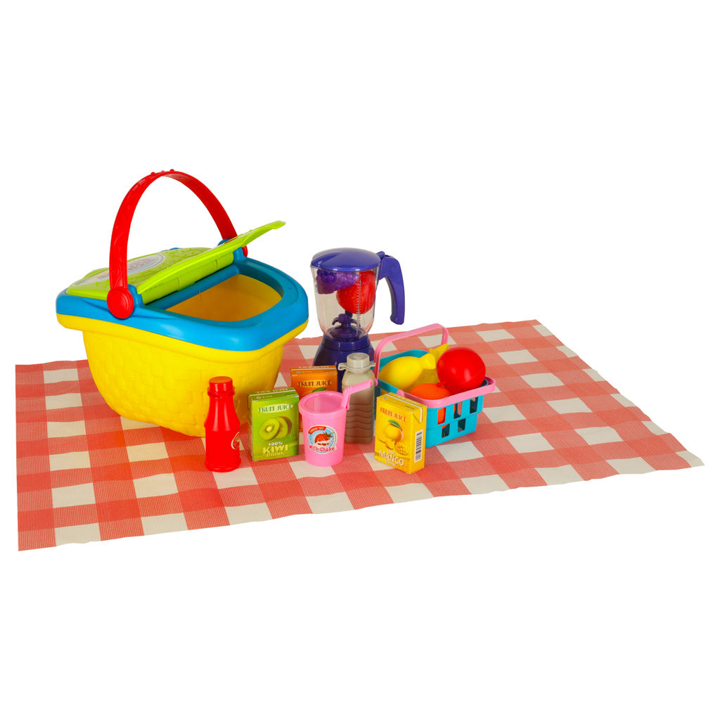 Coș de picnic coș suc de fructe băuturi alimente provizii picnic gustări
