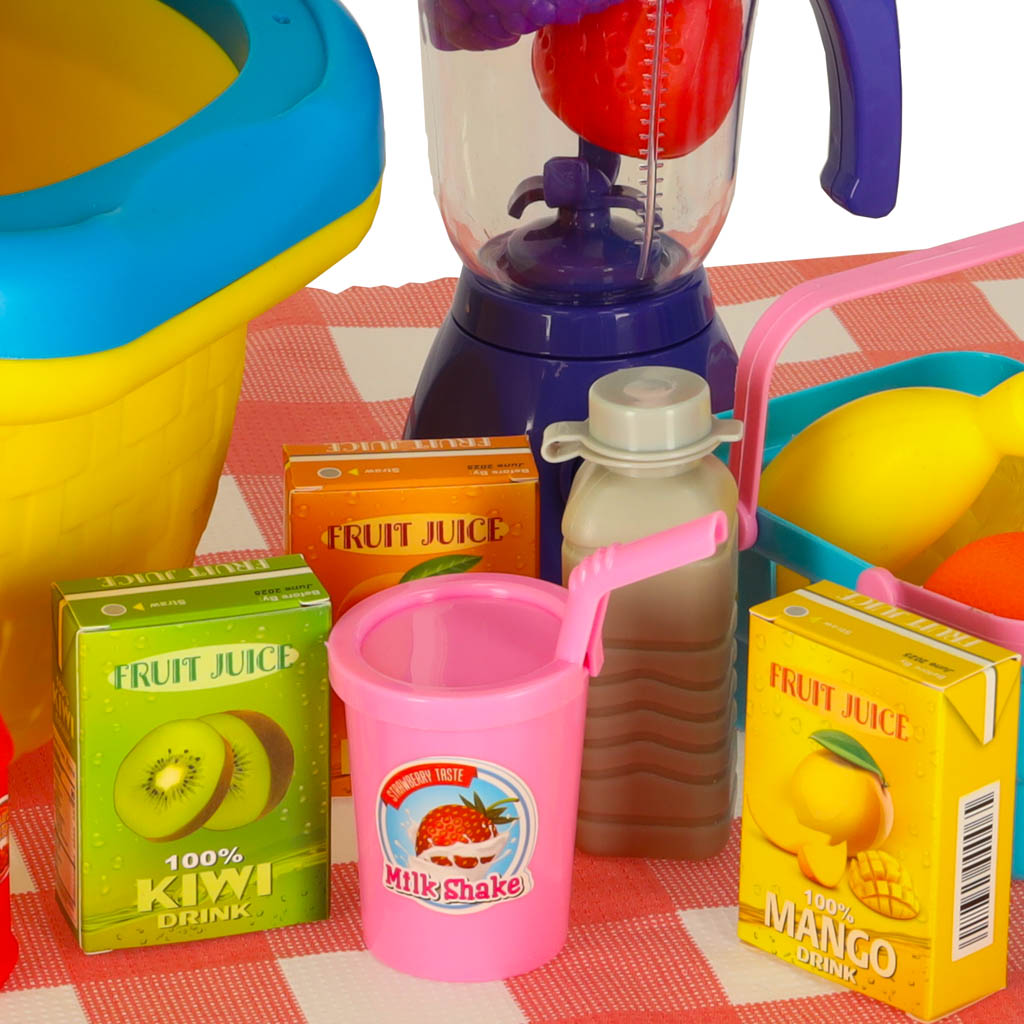 Coș de picnic coș suc de fructe băuturi alimente provizii picnic gustări