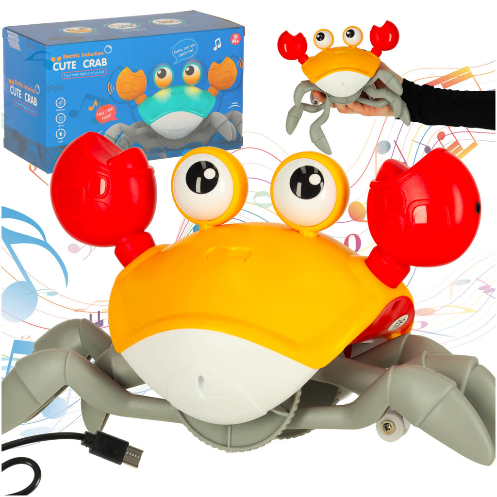 Senzor de târâre interactiv USB reîncărcabil Crab Escape, roșu