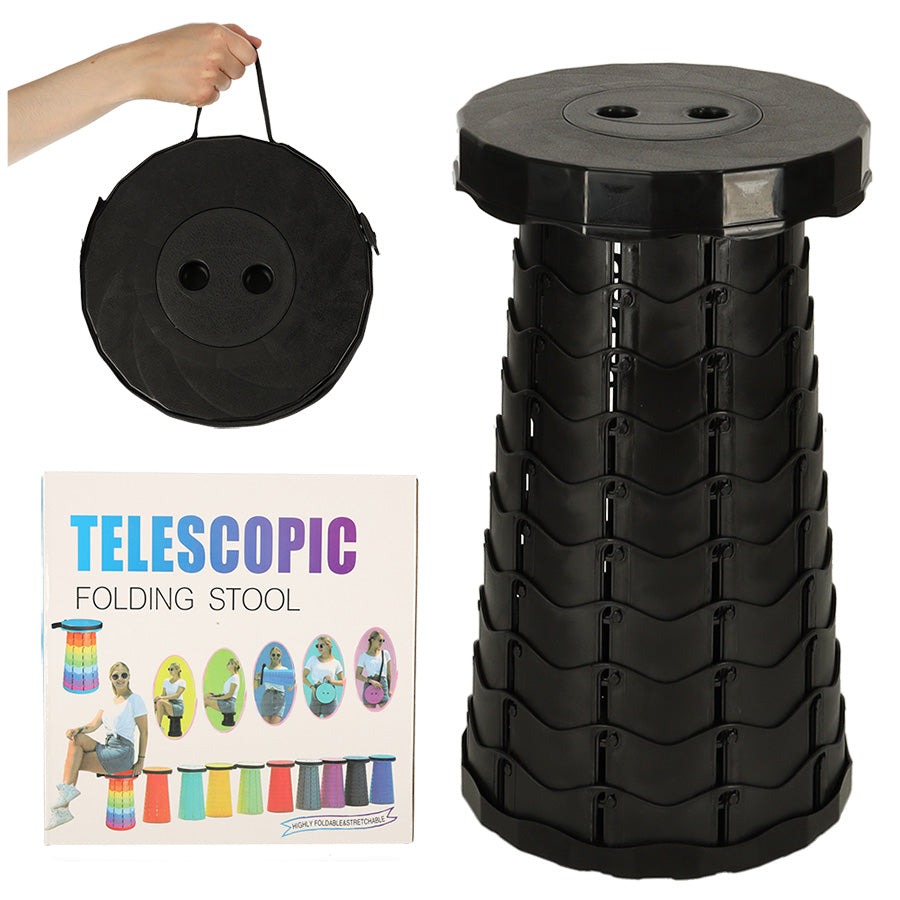 Scaun pliabil, telescopic, portabil, scaun turistic, negru, 200 kg