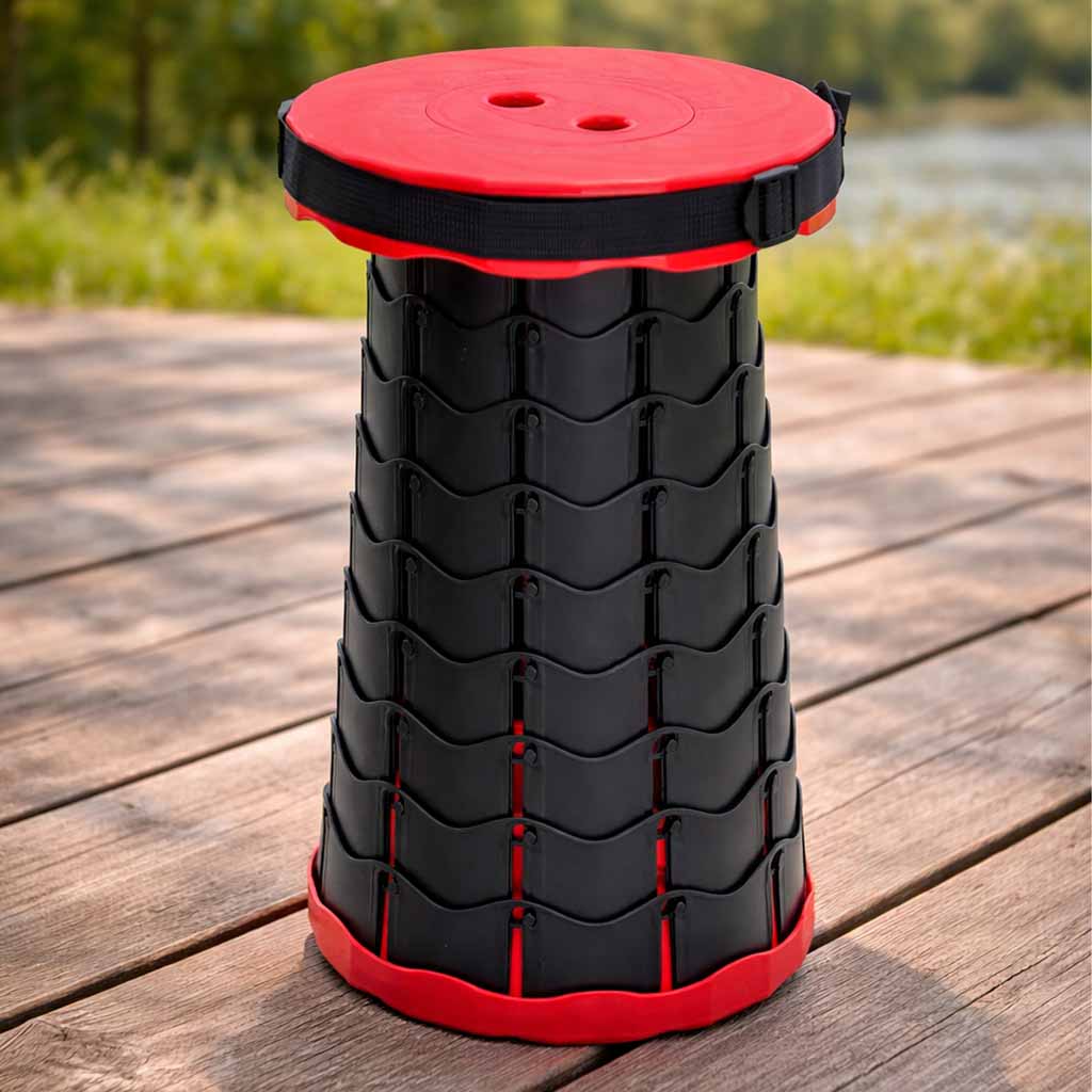 Scaun pliabil, telescopic, portabil, scaun turistic, roșu, 200 kg