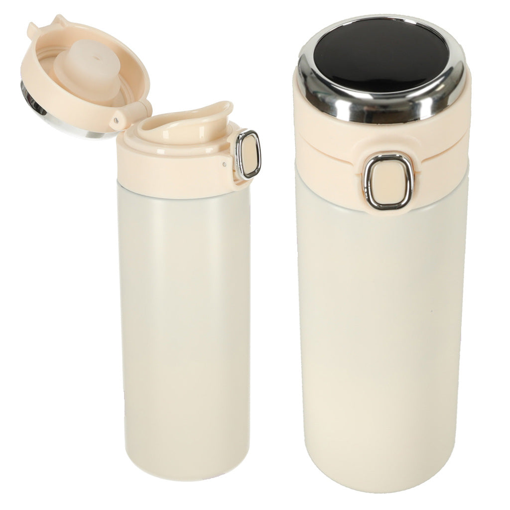 Cană termos cu cioc, termos LED, 350 ml, bej