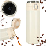 Cană termos cu cioc, termos LED, 350 ml, bej