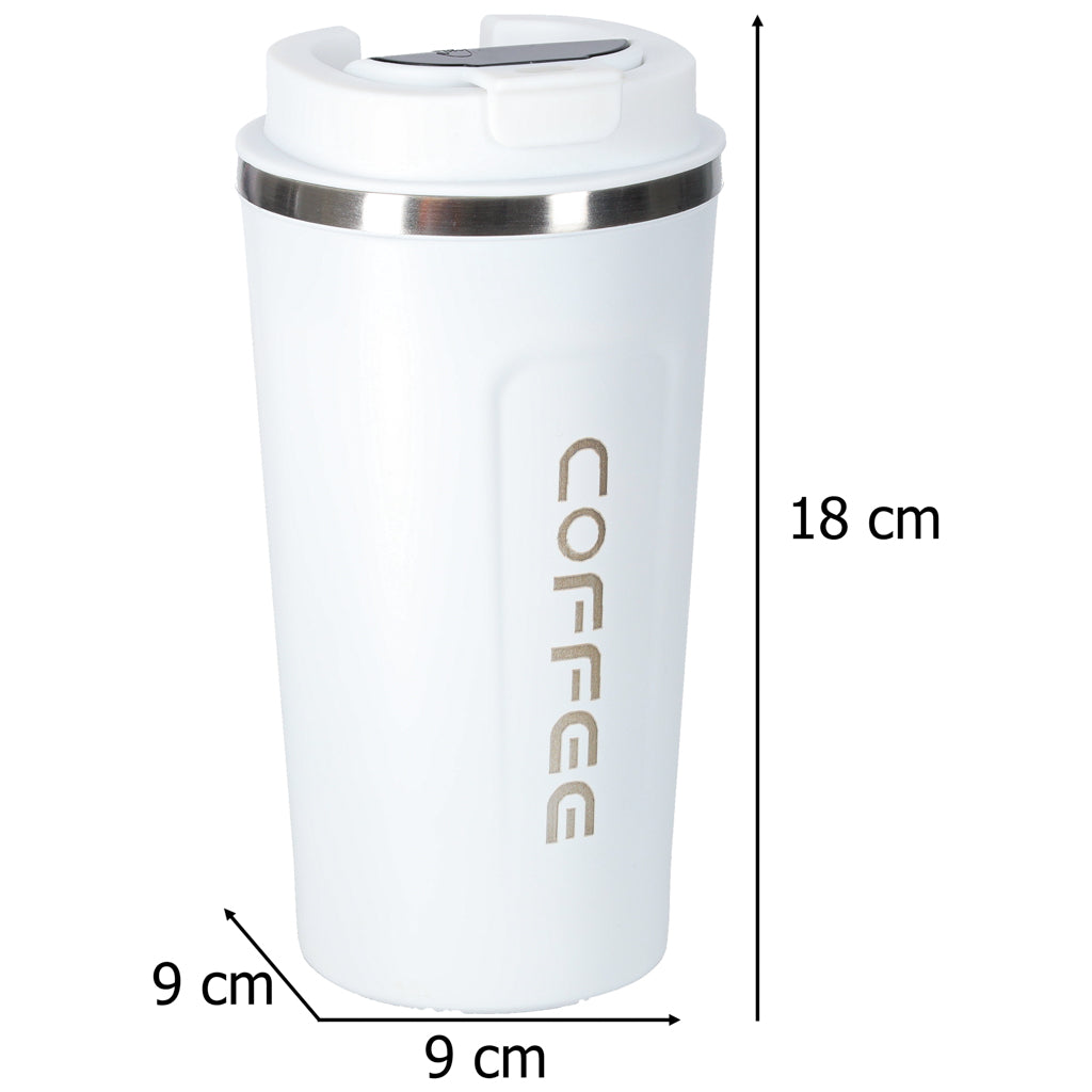 Cană de călătorie cu LED și cioc, 500 ml, albă