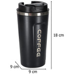 Cană inteligentă de călătorie cu afișaj LED, neagră, 500 ml