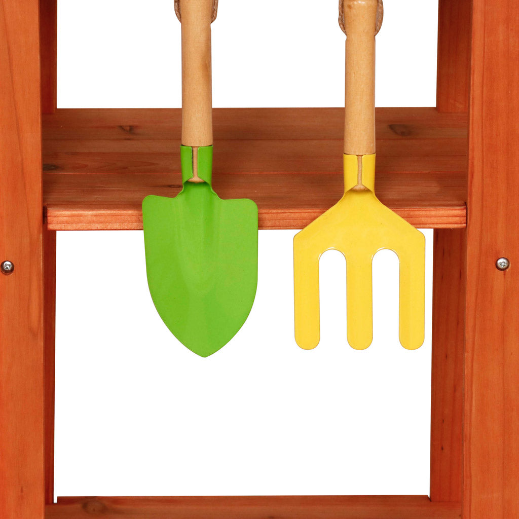 Bucătărie de grădină din lemn pentru copii, din noroi, vară, accesorii Lulilo Sableto 110,5 cm
