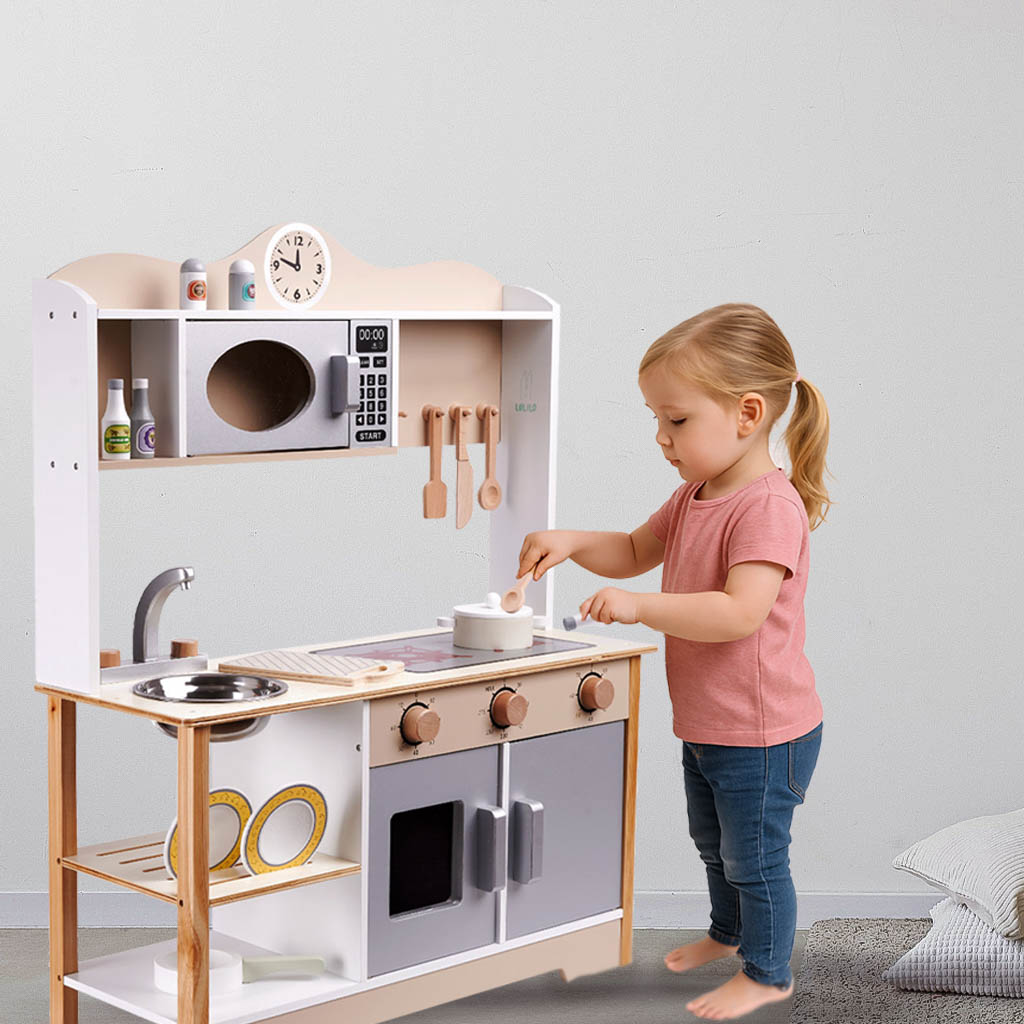 Bucătărie pentru copii din lemn MDF LULILO KUKETO accesorii 85 cm