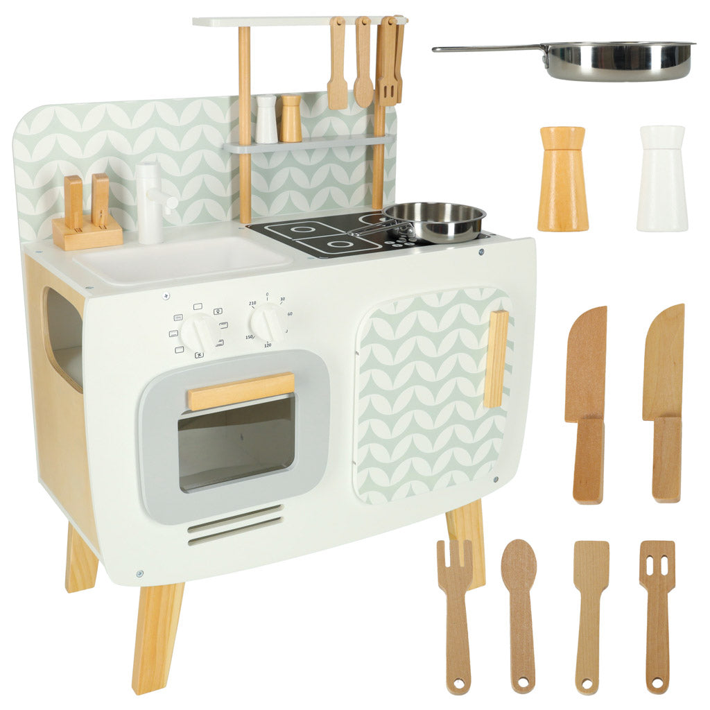 Bucătărie pentru copii din lemn MDF LULILO RETRO accesorii 73 cm