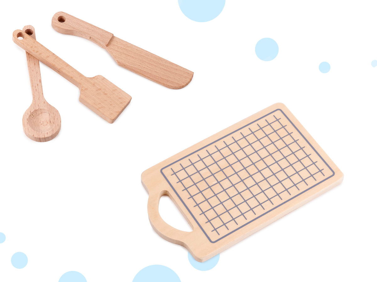 Bucătărie pentru copii din lemn MDF MODERN CLASSIC accesorii 82 cm gri