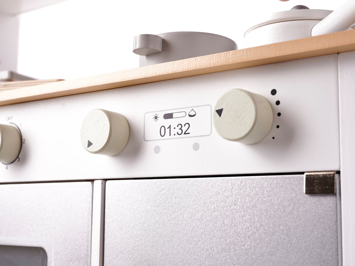 Bucătărie pentru copii din lemn MDF MODERN CLASSIC accesorii 82 cm gri