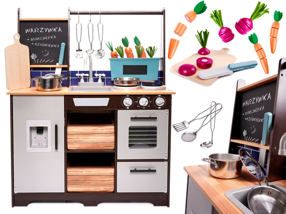 Bucătărie pentru copii din lemn MDF cu accesorii LOFT XXL 96 cm
