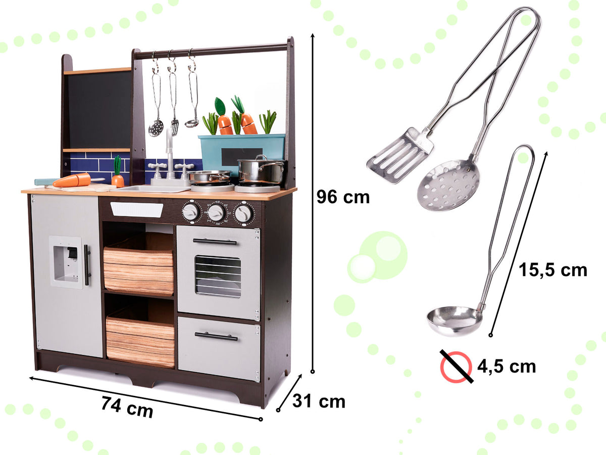 Bucătărie pentru copii din lemn MDF cu accesorii LOFT XXL 96 cm