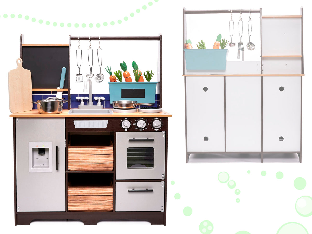 Bucătărie pentru copii din lemn MDF cu accesorii LOFT XXL 96 cm