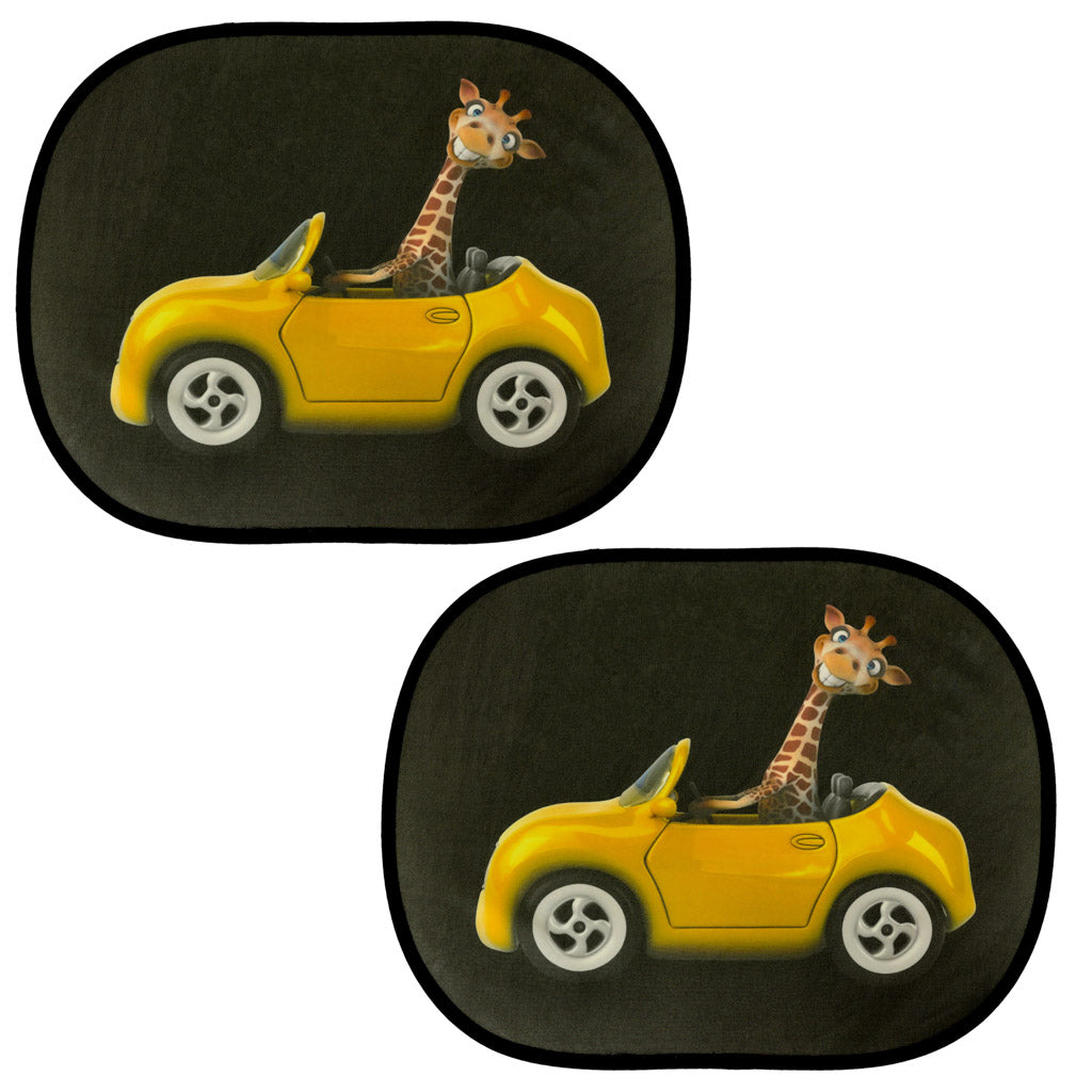 Set de 2 perdele parasolare statice pentru geamul mașinii cu girafă