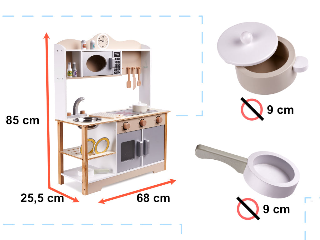 Bucătărie pentru copii din lemn MDF LULILO KUKETO accesorii 85 cm