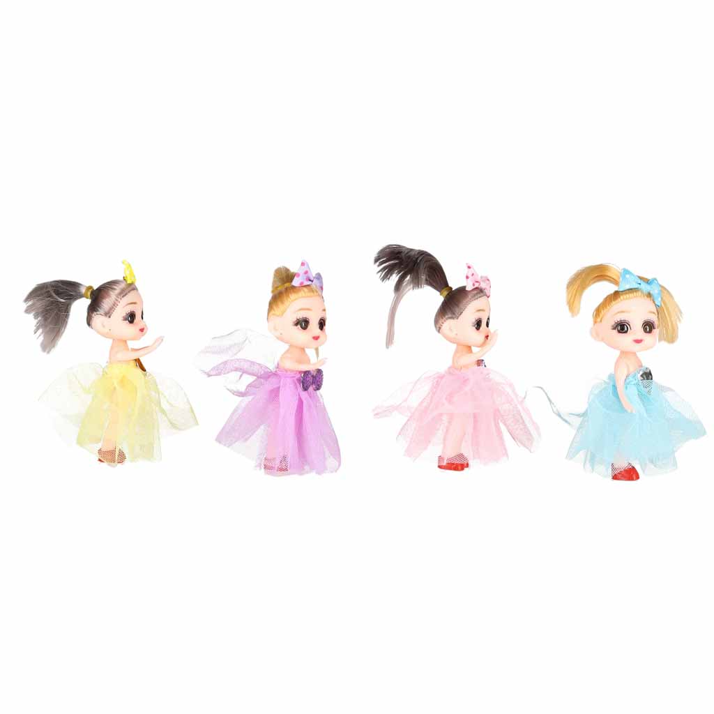 Păpuși pentru o casă de păpuși, set de 4, 11 cm