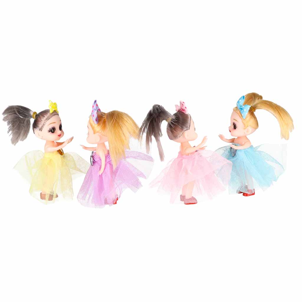 Păpuși pentru o casă de păpuși, set de 4, 11 cm