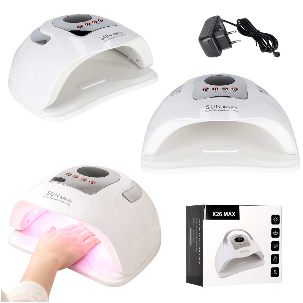Lampă de unghii Sun X26 UV 81 LED 380 W pentru manichiură, unghii hibride, geluri