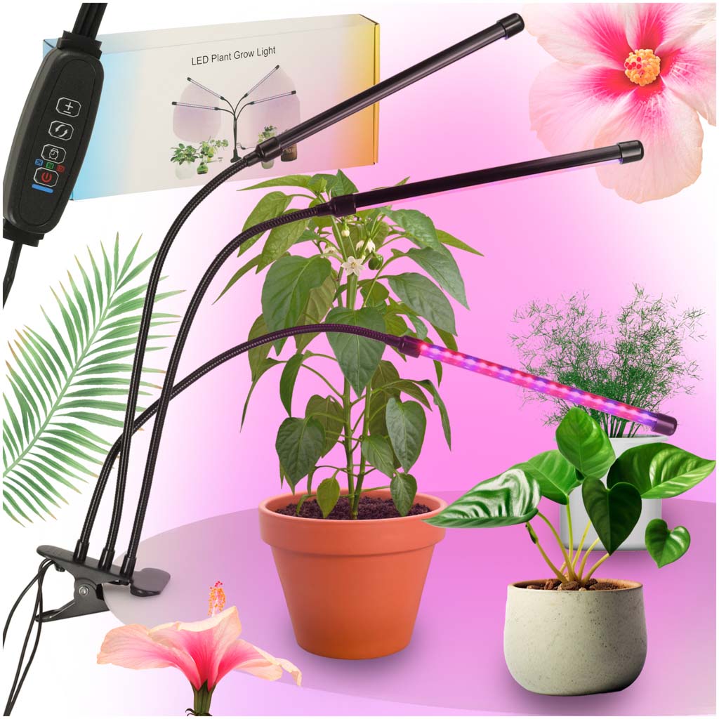 Panou luminos LED pentru creșterea plantelor cu 3 becuri