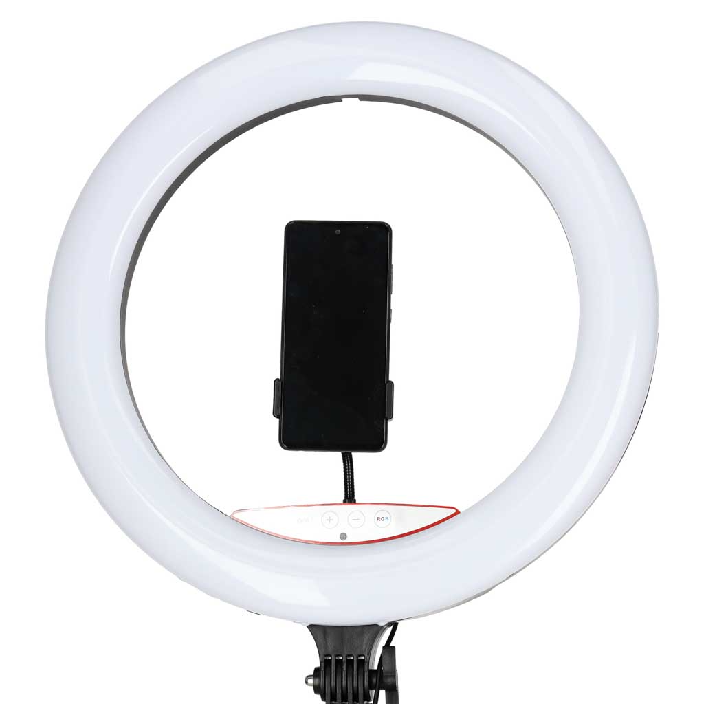 Inel luminos LED RGB pentru selfie-uri