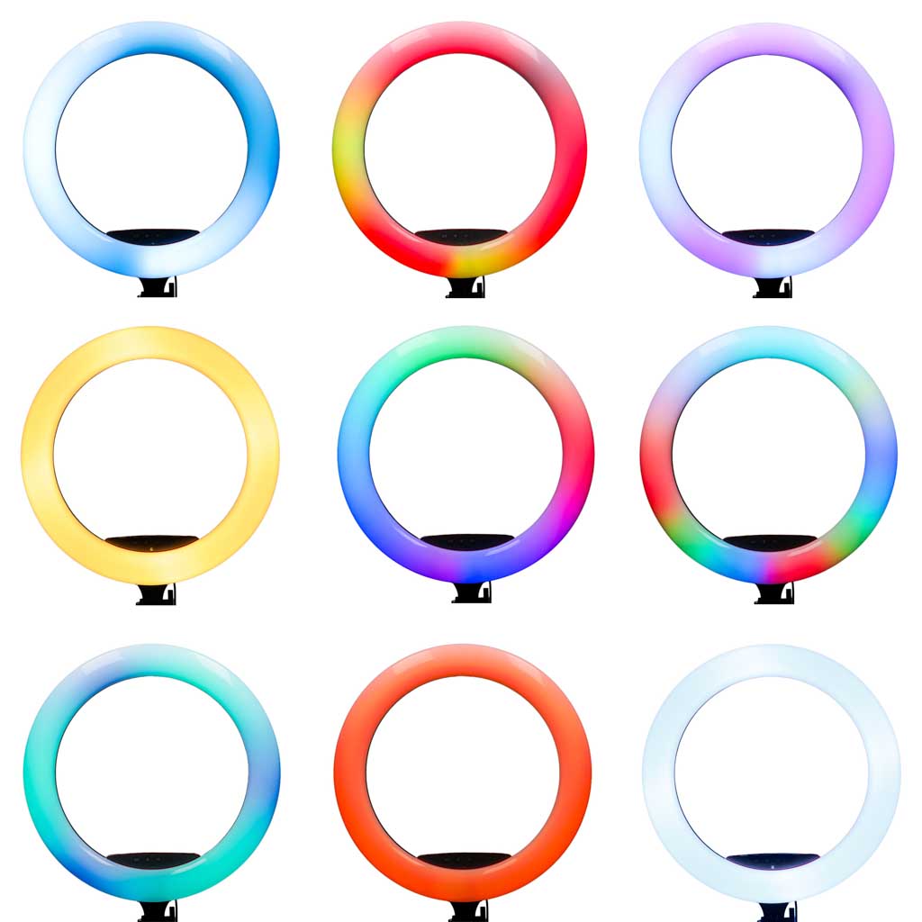 Inel luminos LED RGB pentru selfie-uri