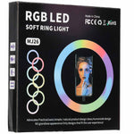 Inel luminos LED RGB pentru selfie pe trepied
