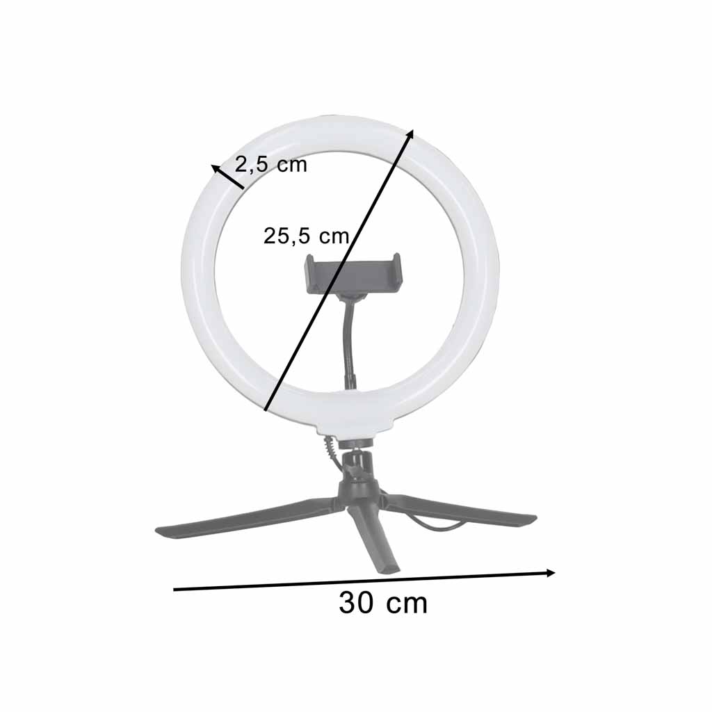 Inel luminos LED RGB pentru selfie pe trepied