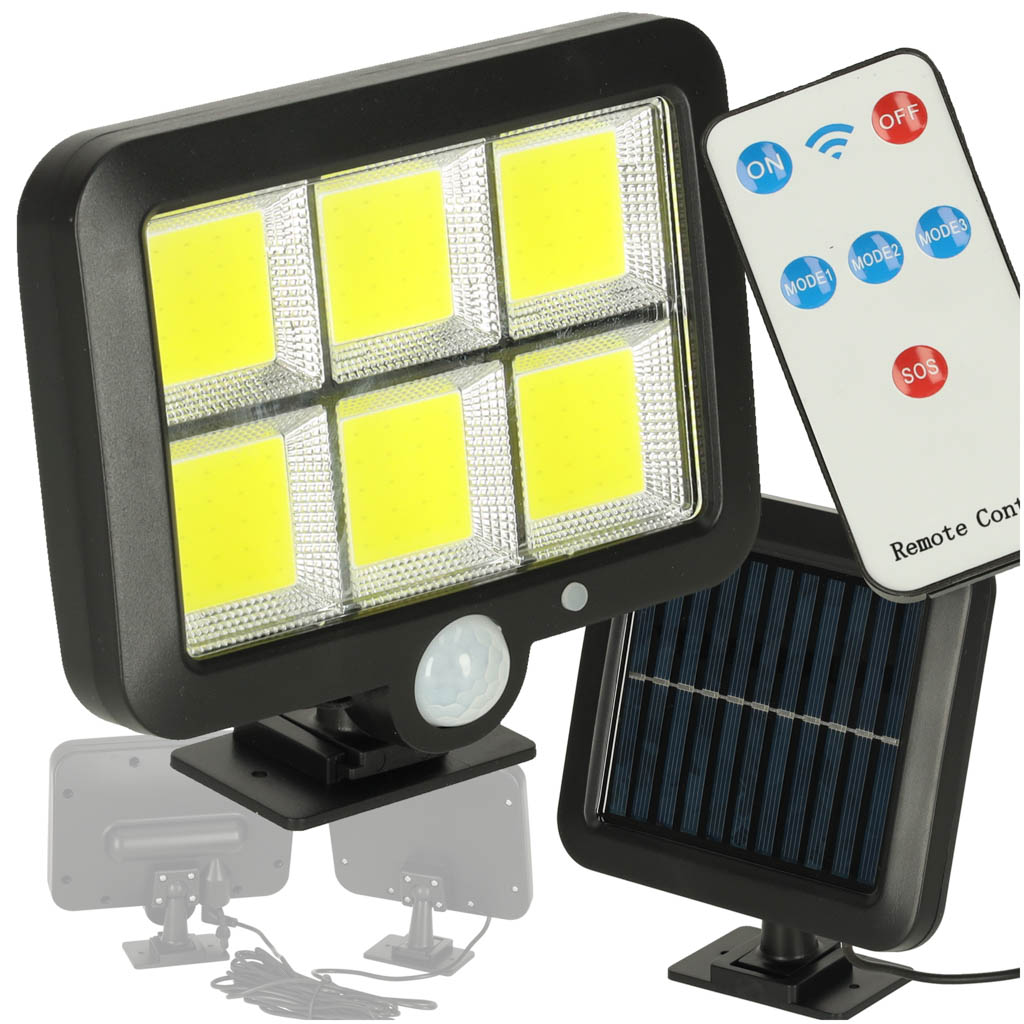 Lampă solară cu senzor de mișcare și crepuscul 120 LED-uri
