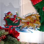 Lumini LED ornament suspendat decorațiune fereastră ventuză Crăciun sanie de Moș Crăciun