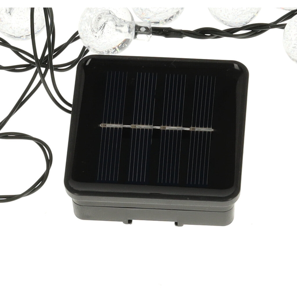 Lampă solară de grădină cu bile 7m 50LED alb cald