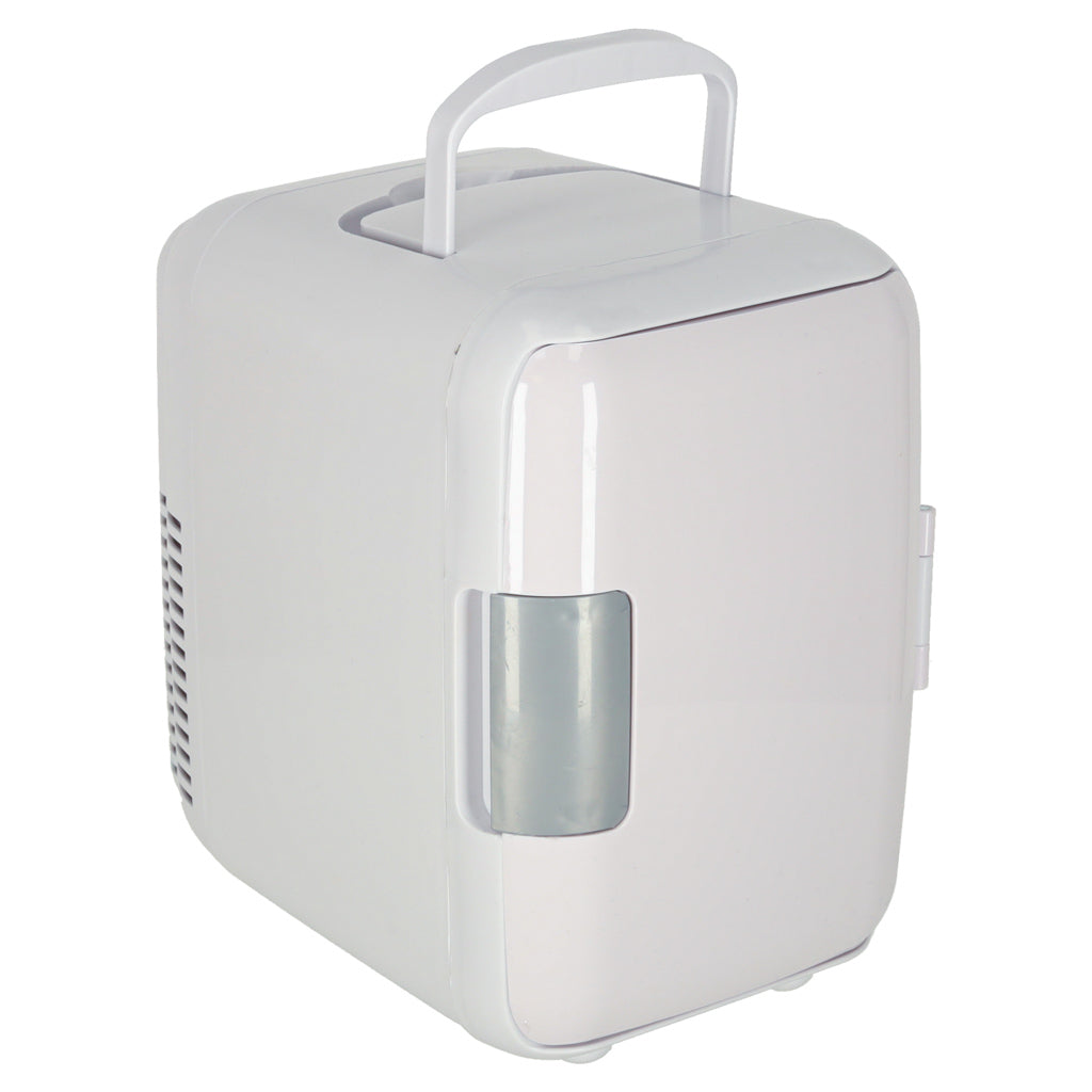 Mini frigider electric de călătorie pentru mașină, pentru alimente, cosmetice, încălzire, răcire, 2 în 1, 3,4 L, alb