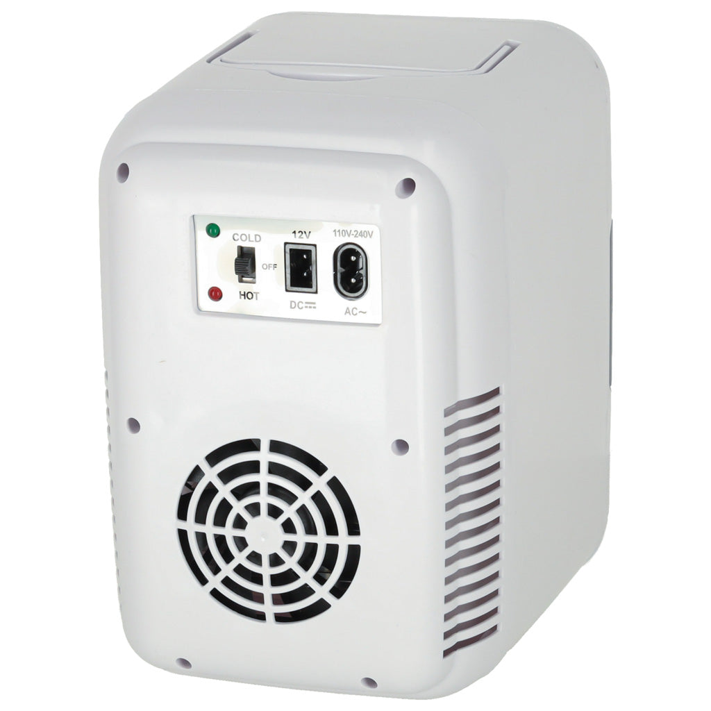 Mini frigider electric de călătorie pentru mașină, pentru alimente, cosmetice, încălzire, răcire, 2 în 1, 3,4 L, alb