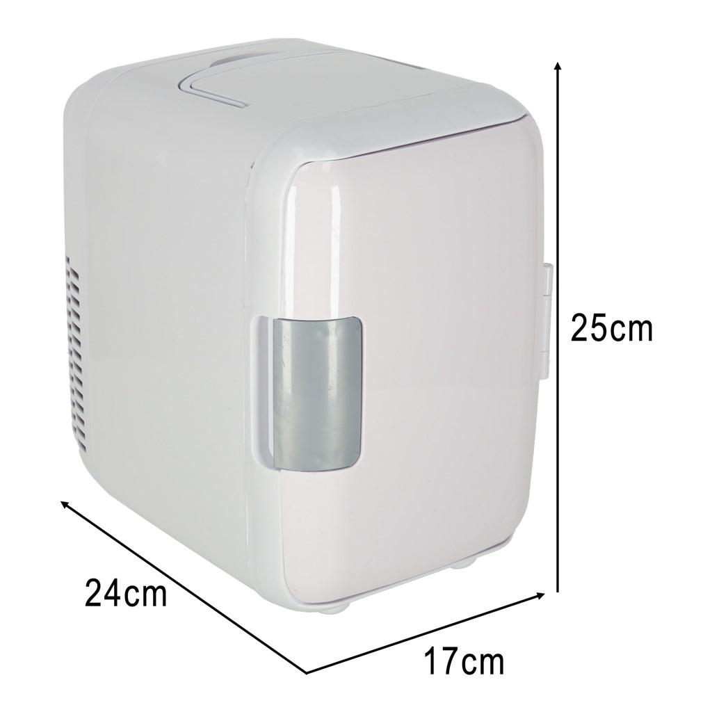 Mini frigider electric de călătorie pentru mașină, pentru alimente, cosmetice, încălzire, răcire, 2 în 1, 3,4 L, alb