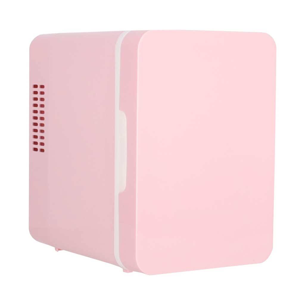 Mini frigider electric de călătorie pentru mașină, pentru alimente, cosmetice, încălzire, răcire, 2 în 1, 4L, roz