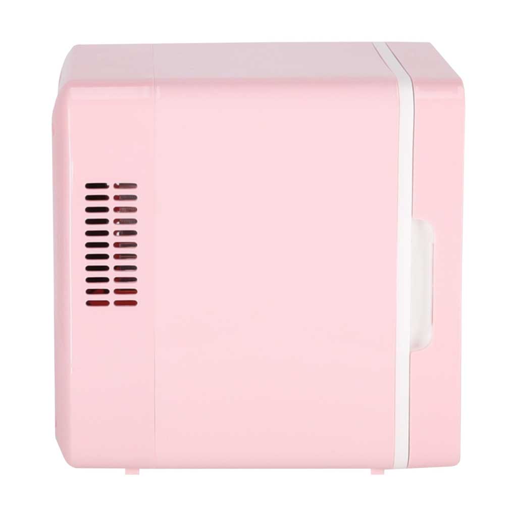Mini frigider electric de călătorie pentru mașină, pentru alimente, cosmetice, încălzire, răcire, 2 în 1, 4L, roz