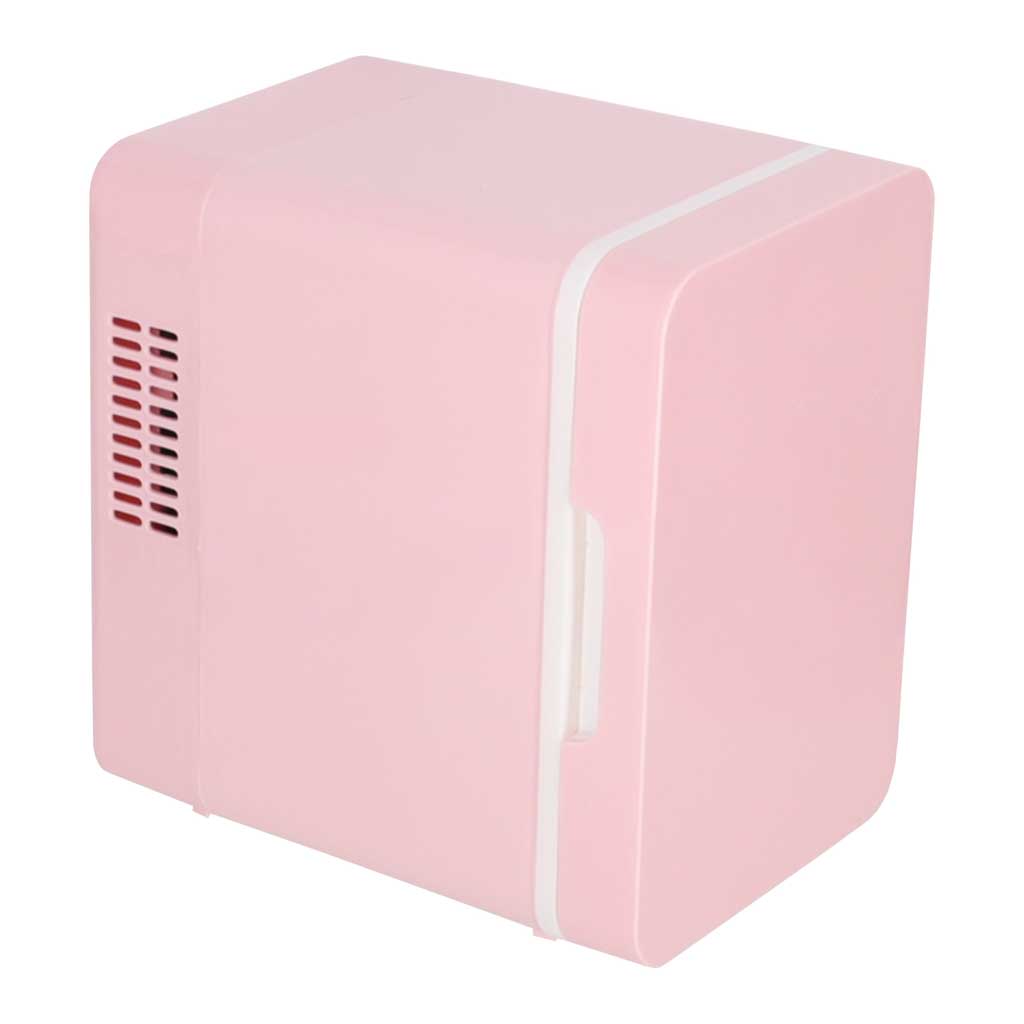 Mini frigider electric de călătorie pentru mașină, pentru alimente, cosmetice, încălzire, răcire, 2 în 1, 4L, roz