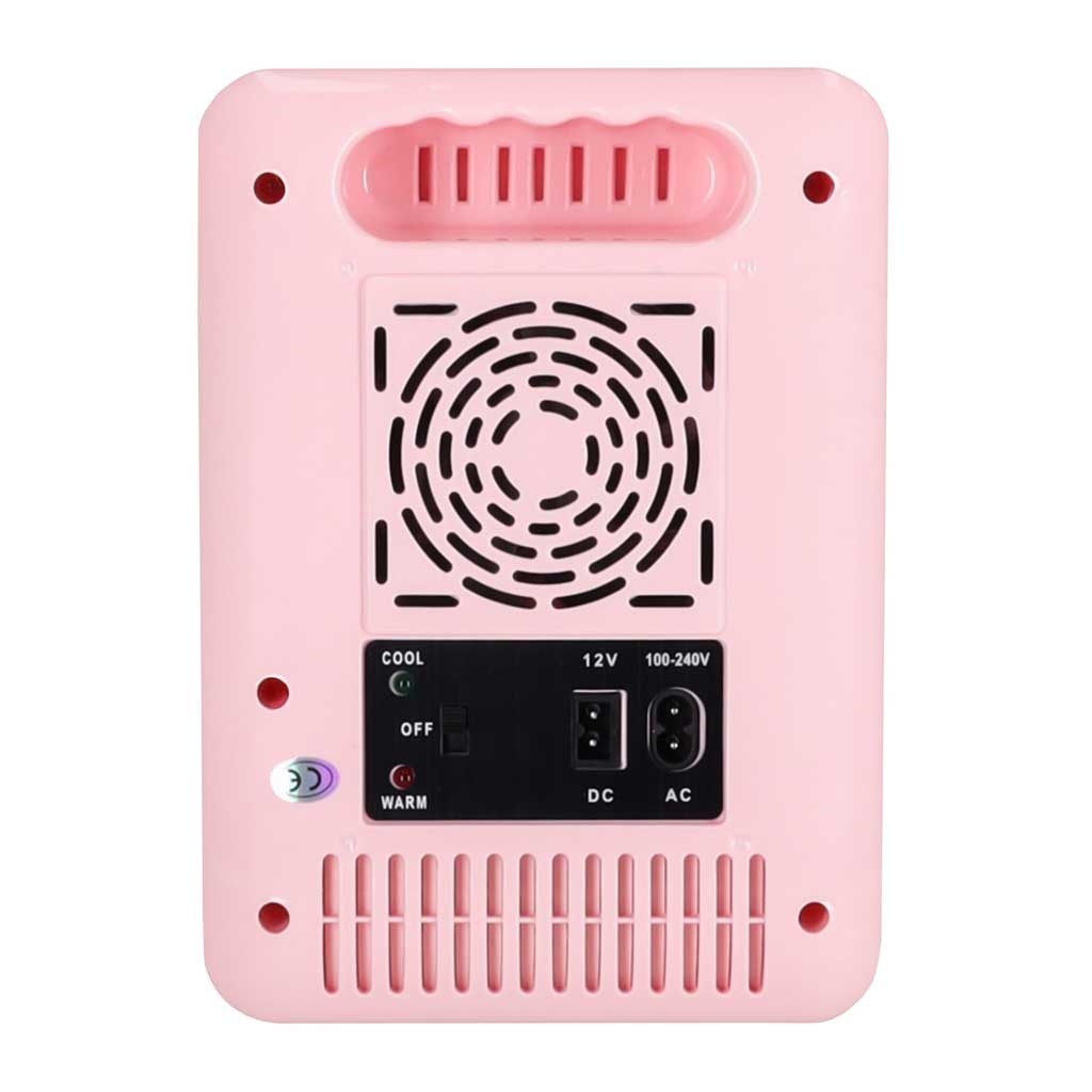 Mini frigider electric de călătorie pentru mașină, pentru alimente, cosmetice, încălzire, răcire, 2 în 1, 4L, roz