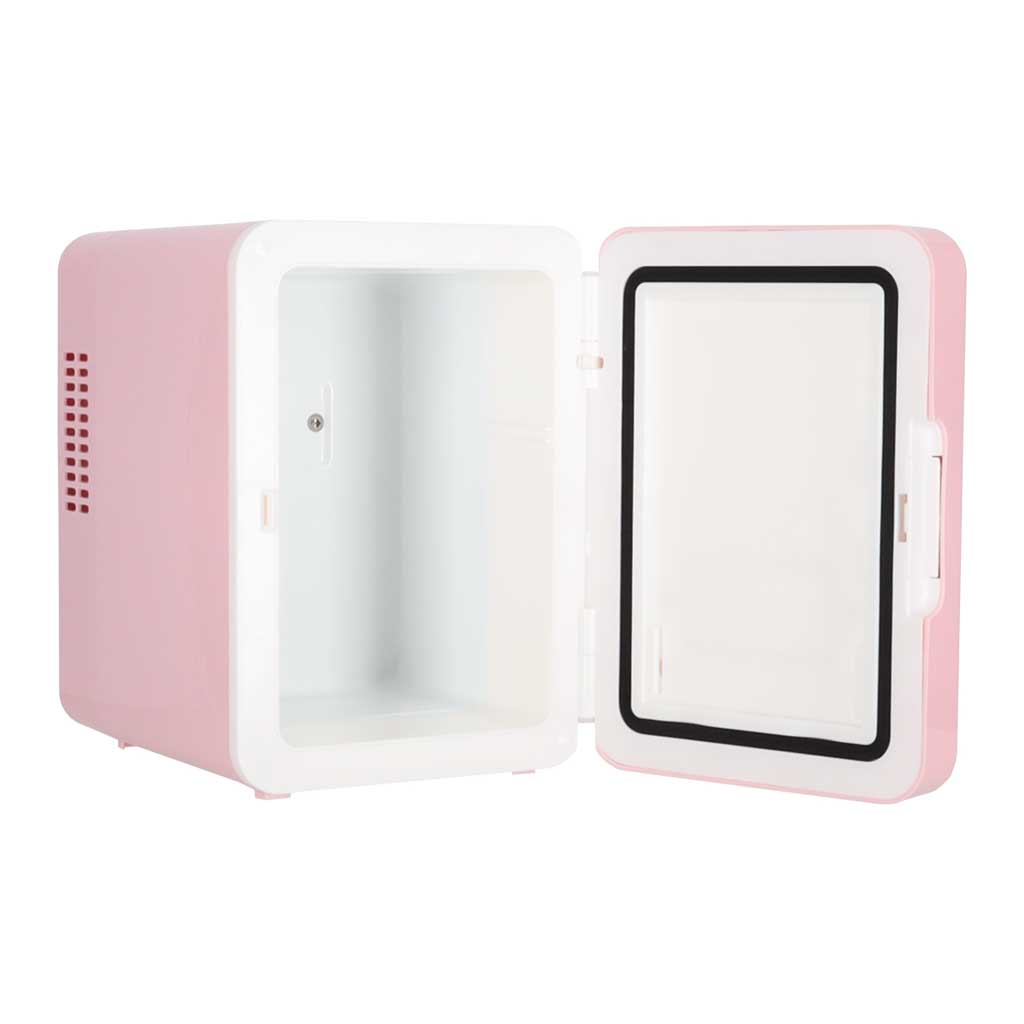 Mini frigider electric de călătorie pentru mașină, pentru alimente, cosmetice, încălzire, răcire, 2 în 1, 4L, roz